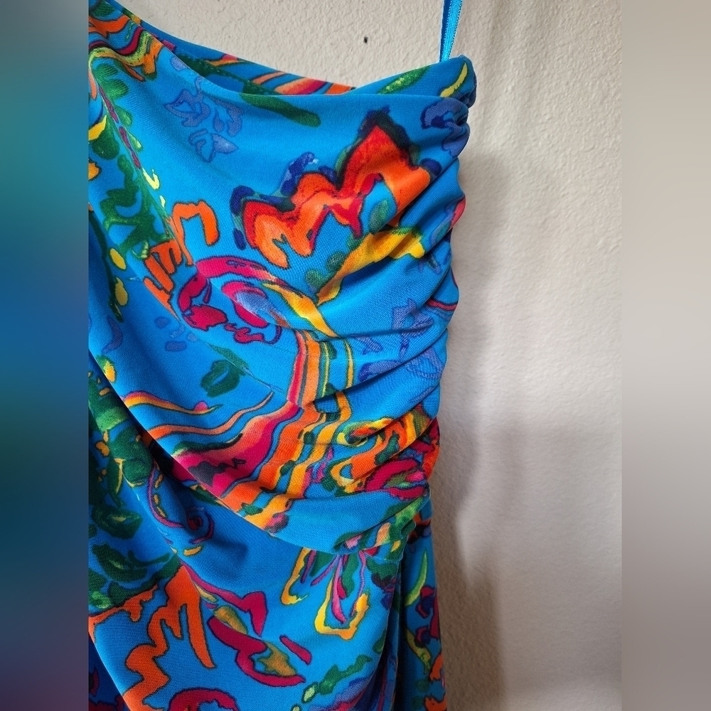 Lauren Ralph Lauren Womens One Shoulder Stretchy Knee-length Dress Size 4 - Picture 4 of 7